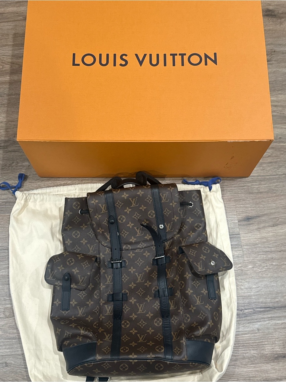 Louis Vuitton Christopher Monogram Canvas Backpack in Brown and Black